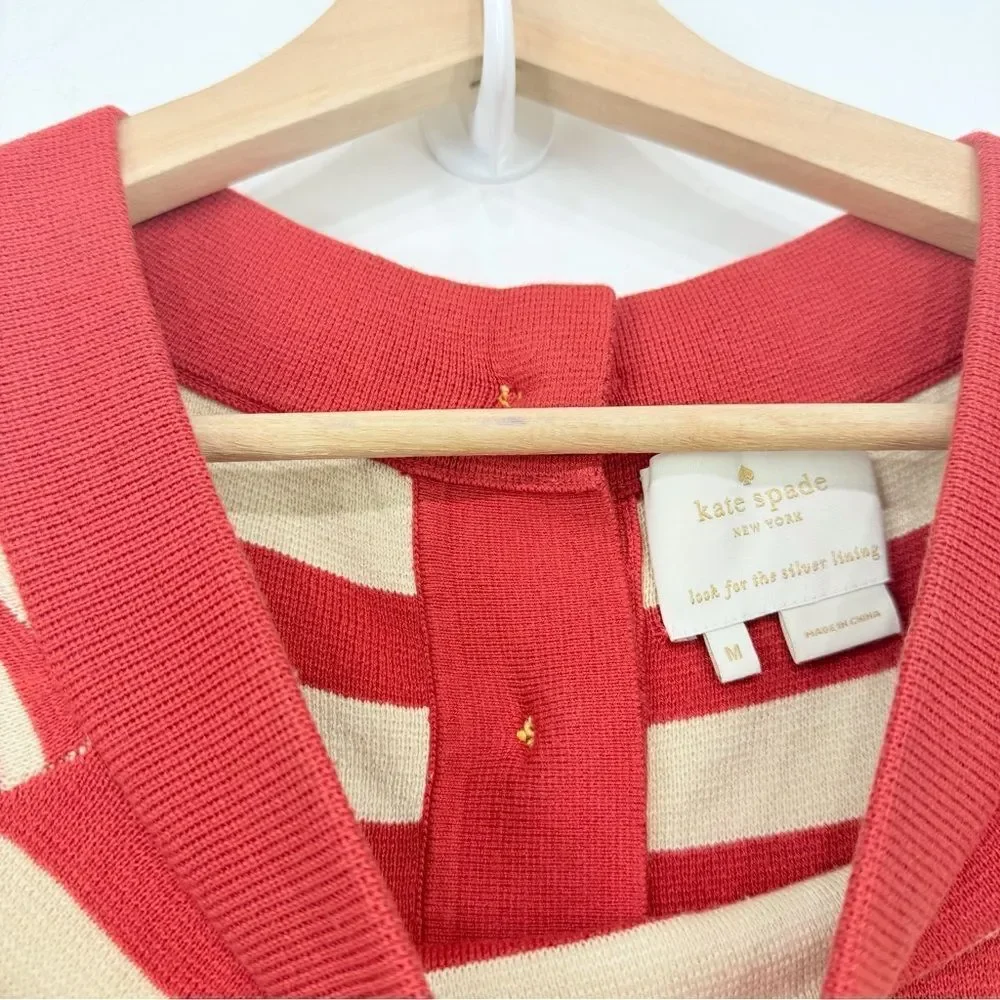 Kate Spade SELMA Red Stripe Cotton Silk Cashmere Knit Preppy Nautical Dress